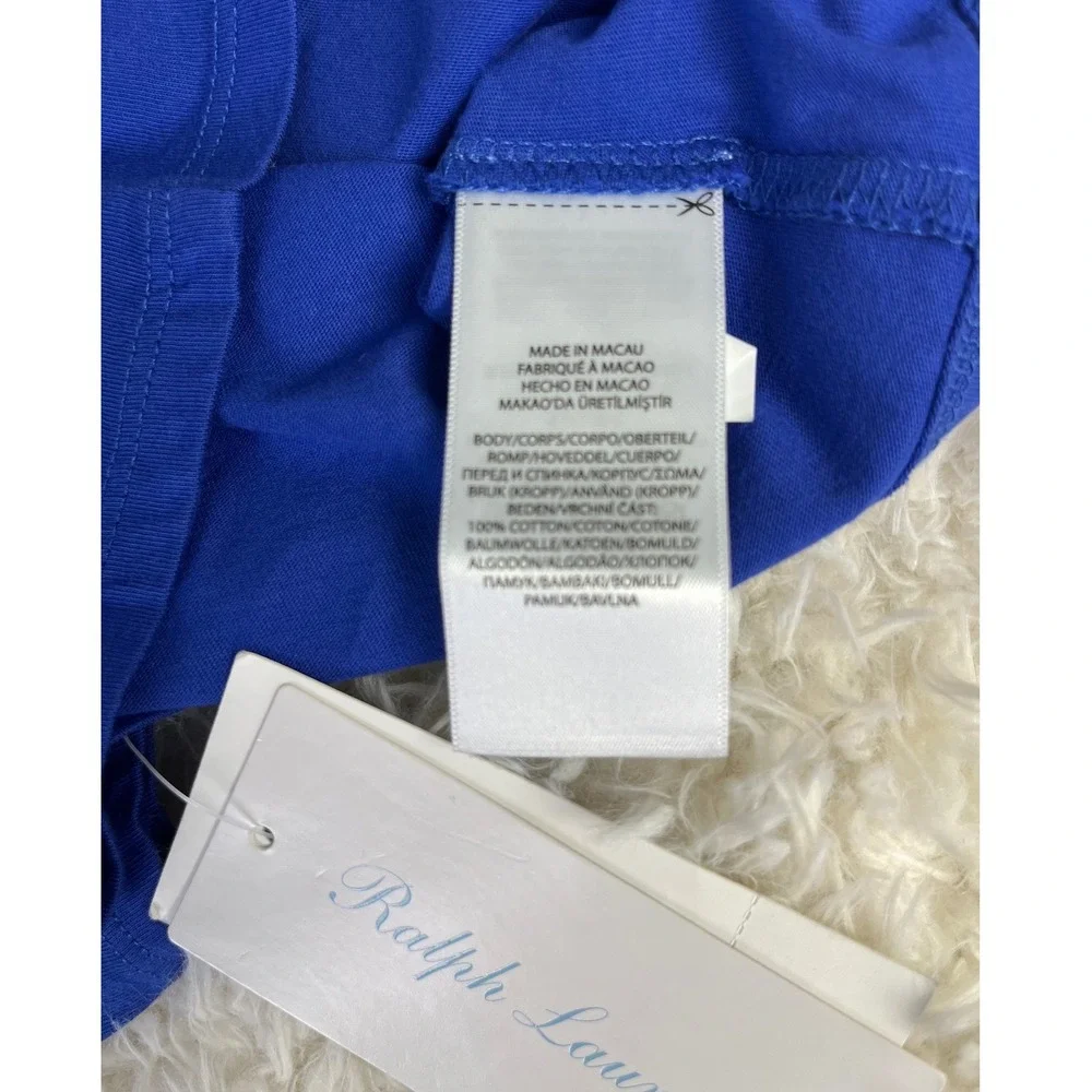 Ralph Lauren Polo Bear T-Shirt‎ Royal Blue Crew Neck Short Sleeve Top 9M New